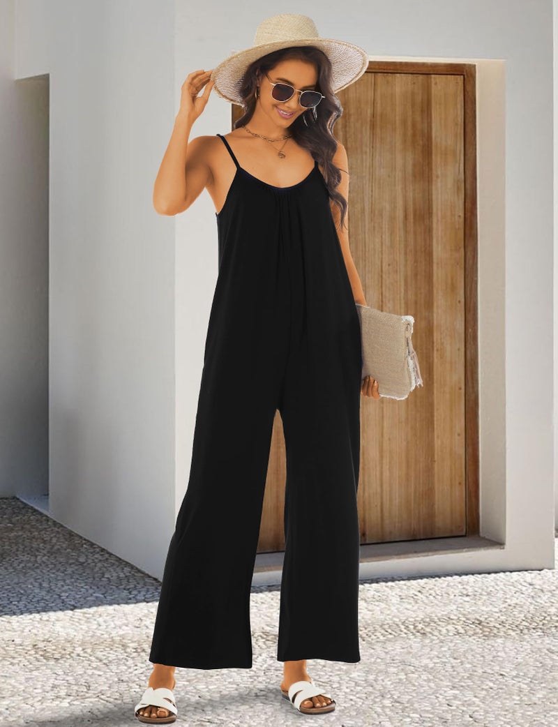 Buauty Womens Summer Jumpsuits Casual Sleeveless Jumpers Loose Rompers Adjustable Strap Boho Jumpsuit Dressy 2025 Clothes - Image 5