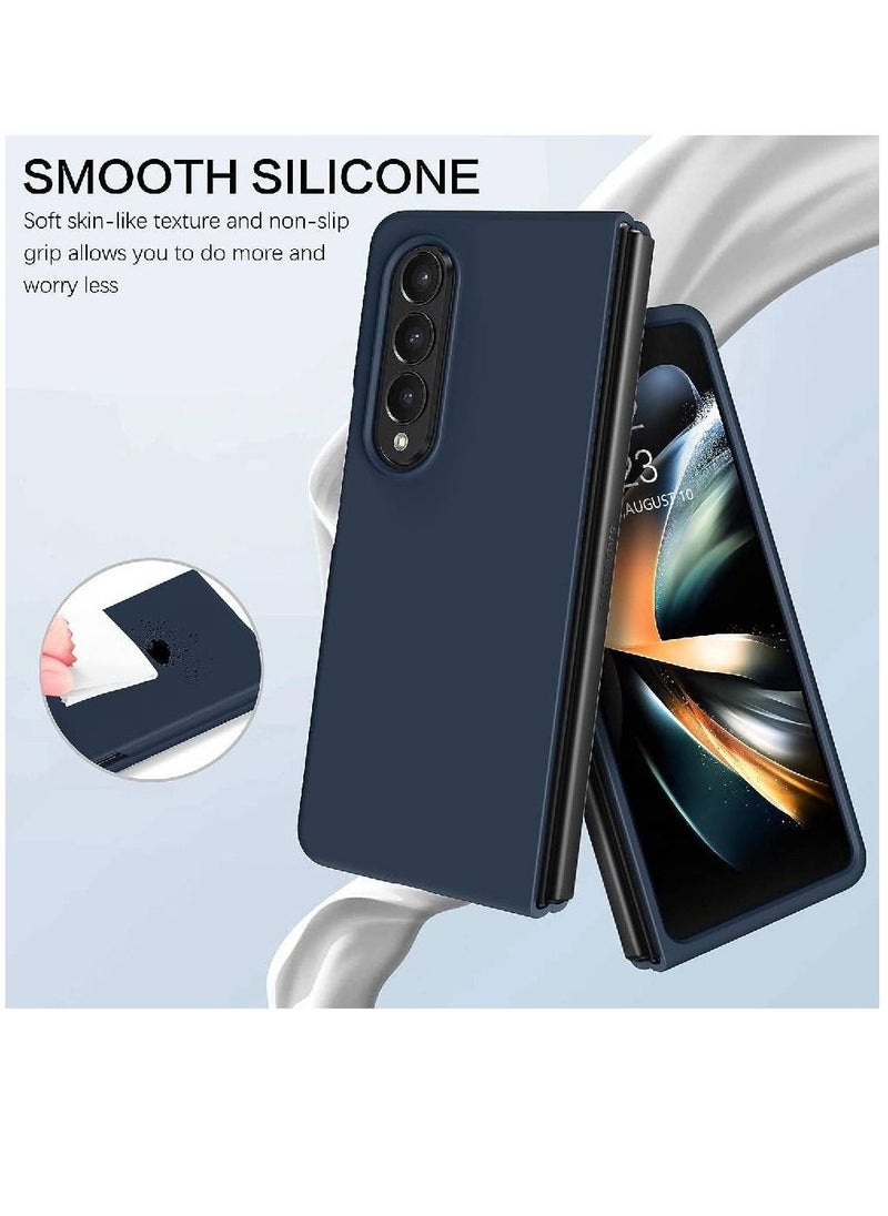 ZOOMEE - Protective Soft Silicone Gel Rubber Bumper Slim Hard PC Thin Shockproof Case Cover For Samsung Galaxy Z Fold 4 Dark Blue - Image 1