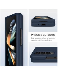 ZOOMEE Protective Soft Silicone Gel Rubber Bumper Slim Hard PC Thin Shockproof Case Cover For Samsung Galaxy Z Fold 4 Dark Blue  - Image 5