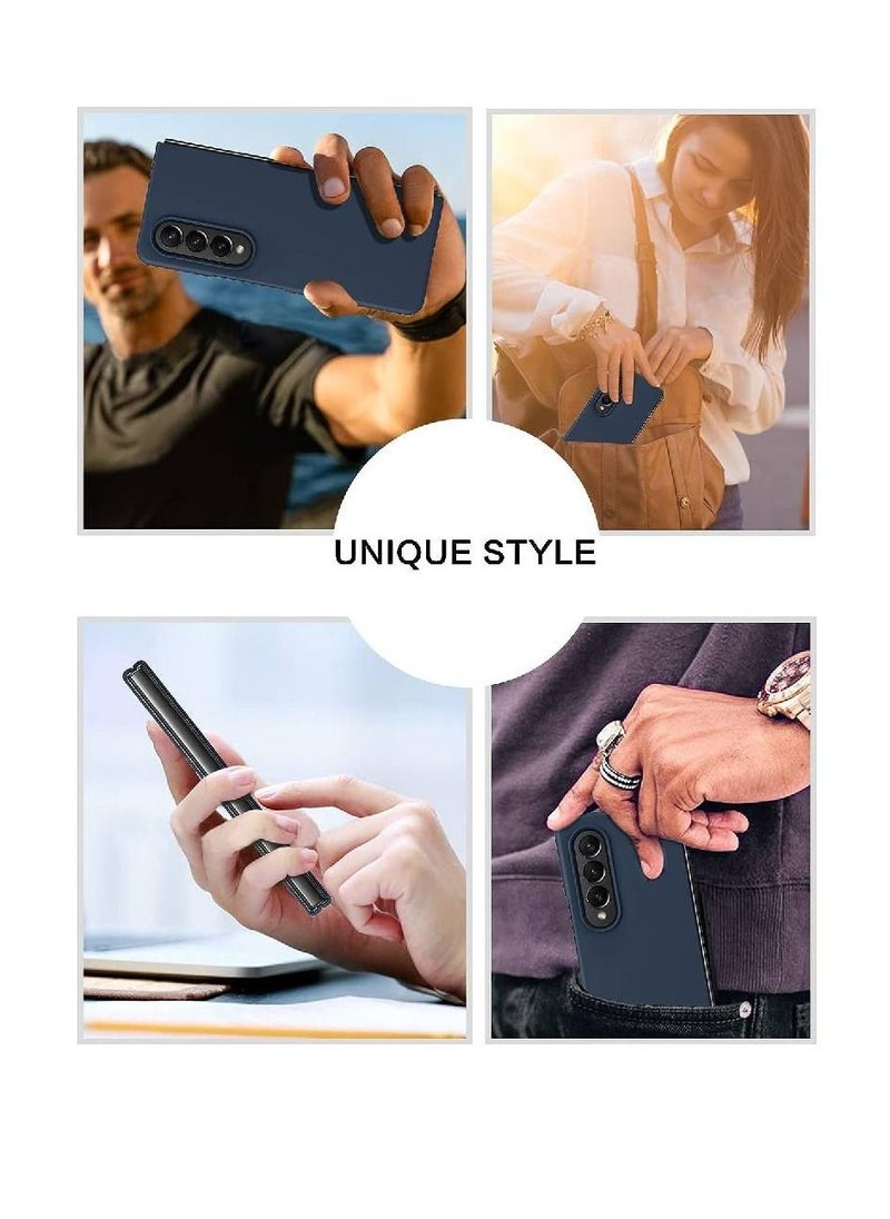 ZOOMEE - Protective Soft Silicone Gel Rubber Bumper Slim Hard PC Thin Shockproof Case Cover For Samsung Galaxy Z Fold 4 Dark Blue - Image 1