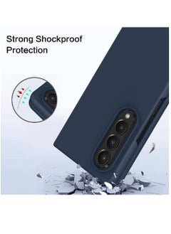 ZOOMEE Protective Soft Silicone Gel Rubber Bumper Slim Hard PC Thin Shockproof Case Cover For Samsung Galaxy Z Fold 4 Dark Blue  - Image 3