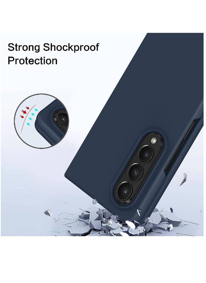 ZOOMEE - Protective Soft Silicone Gel Rubber Bumper Slim Hard PC Thin Shockproof Case Cover For Samsung Galaxy Z Fold 4 Dark Blue - Image 1