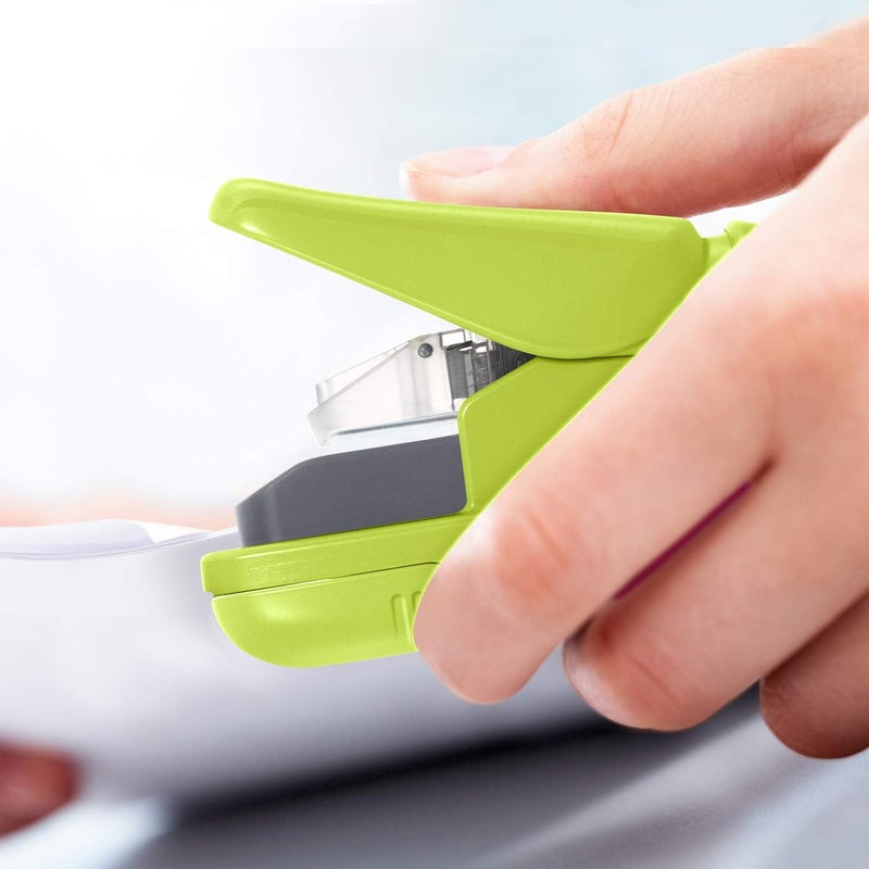 PLUS(ãƒ—ãƒ©ã‚¹) Paper Clinch Compact Staple-Free Stapler, Heavy Duty, Green - Image 5