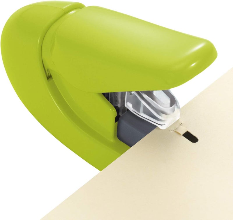 PLUS(ãƒ—ãƒ©ã‚¹) Paper Clinch Compact Staple-Free Stapler, Heavy Duty, Green - Image 2