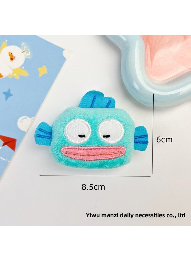 Clown Fish Plush Accessories Ugly Fish Expression Bag Squeaking Pendant Bag Hanging Brooch Shoes Hat Clothing Scarf Auxiliary-Specifications:Small Squinting Ugly Fish-Color:Brooch Style  - Image 1