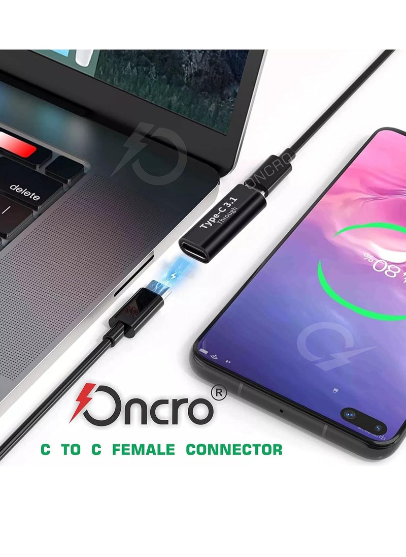 Generic - ONCRO® C to c adapter, type c female to female, type c extender, type c to c female plug adapter, usb 3.1 type c adapter extension cord for laptop, tablet, mobile phone - Image 1