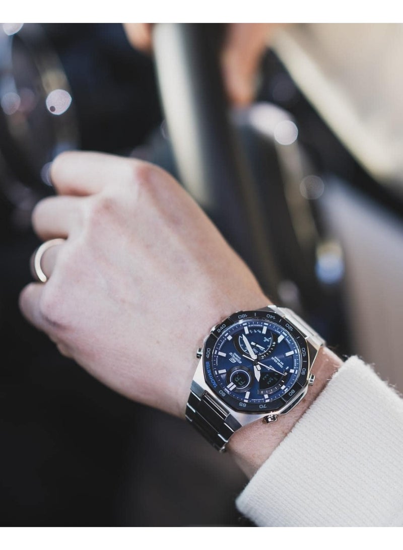 Casio Edifice ECB-950DB-2ADF Men’s Tough Solar Bluetooth Analog-Digital Watch with Stainless Steel Bracelet – Blue Dial - Image 3