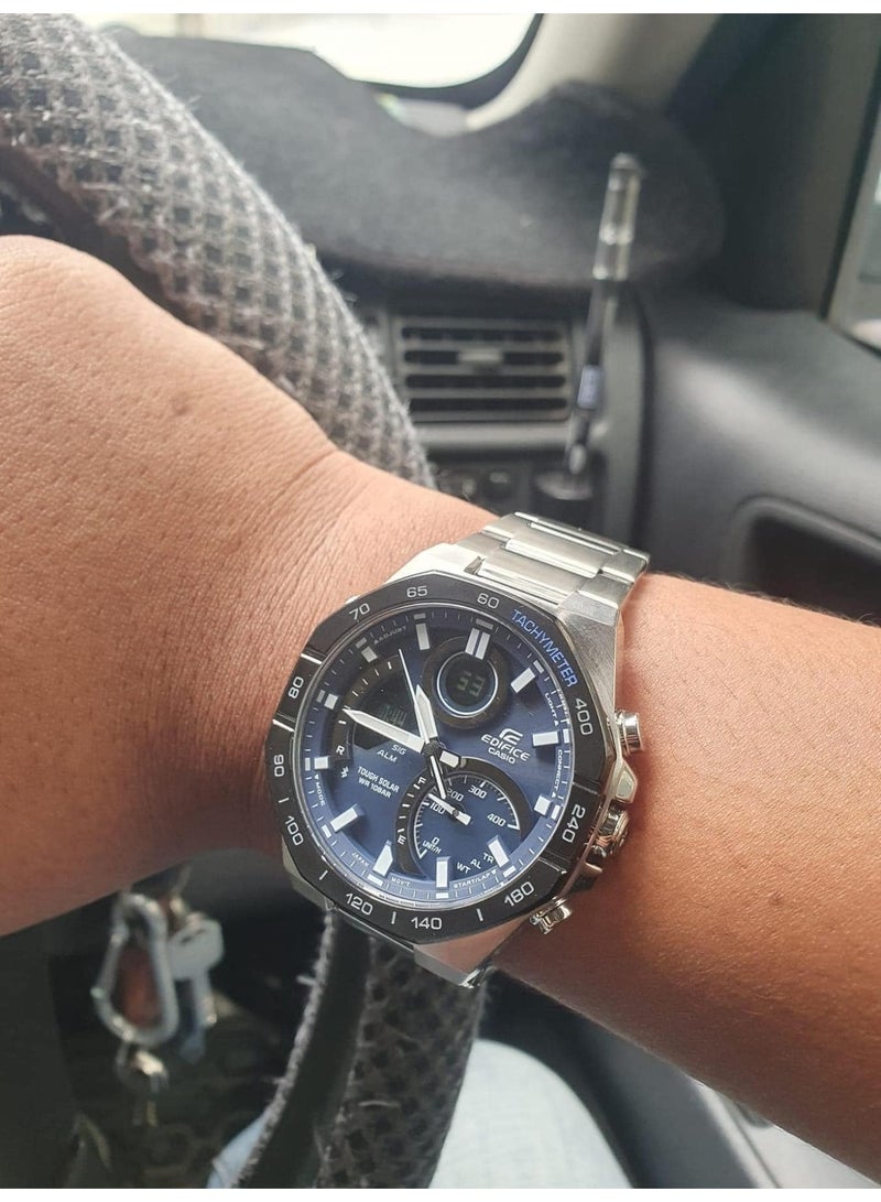 Casio Edifice ECB-950DB-2ADF Men’s Tough Solar Bluetooth Analog-Digital Watch with Stainless Steel Bracelet – Blue Dial - Image 4