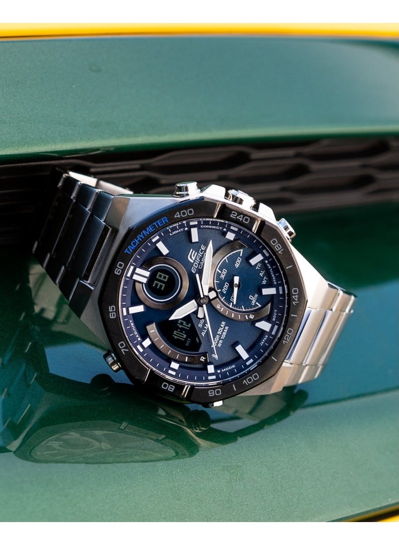 Casio Edifice ECB-950DB-2ADF Men’s Tough Solar Bluetooth Analog-Digital Watch with Stainless Steel Bracelet – Blue Dial - Image 2