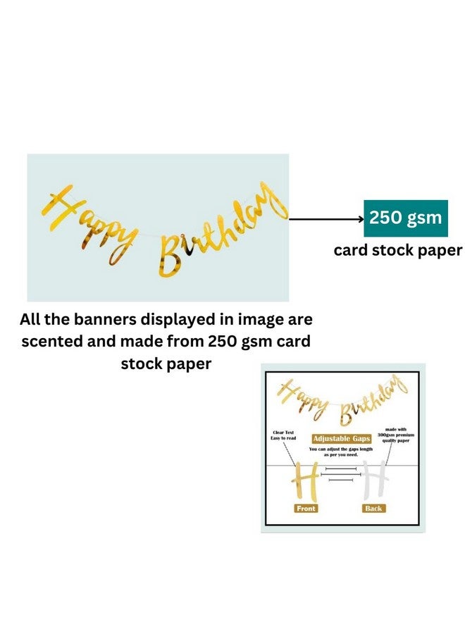 HK balloons Pack Of 44 Pcs Happy Birthday Banner Decoration Kit Set With Pink & Gold White Metallic Balloons & Foil Curtain - Image 5