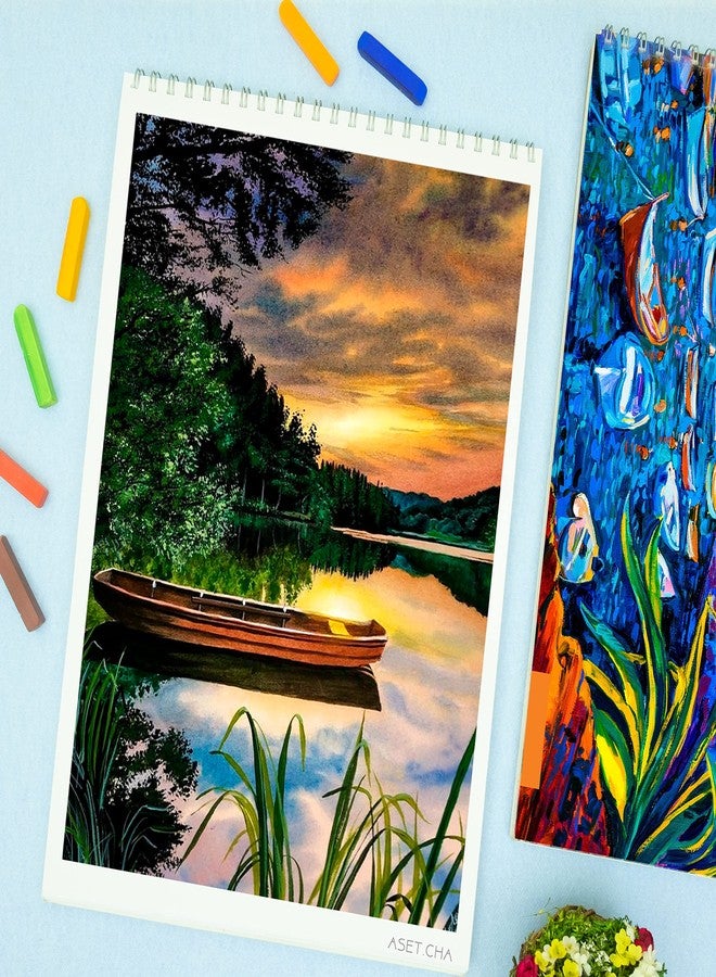 MENORAH مينورا - A3 - دفتر رسم - دفاتر رسم - 140 غرام/متر مربع، 100 صفحة/50 ورقة - دفاتر رسم مُجلّدة بسلك معدني للفنانين، ألوان مائية - (29.7 × 42.0 سم) - تصميم ميدليك بونساي - Image 4