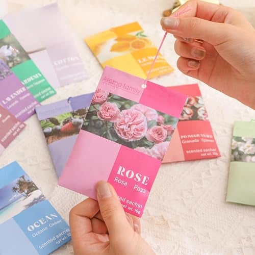 Style Keepers 12 Pack Random Fragrance Pouch Natural Powder 10gm Each Sachet Scent Long Lasting Air Freshener for Wardrobe, Cupboard, Home, Shoe Rack, Office, Bathroom, Closet, Car, Travel Bag (12) - Image 2