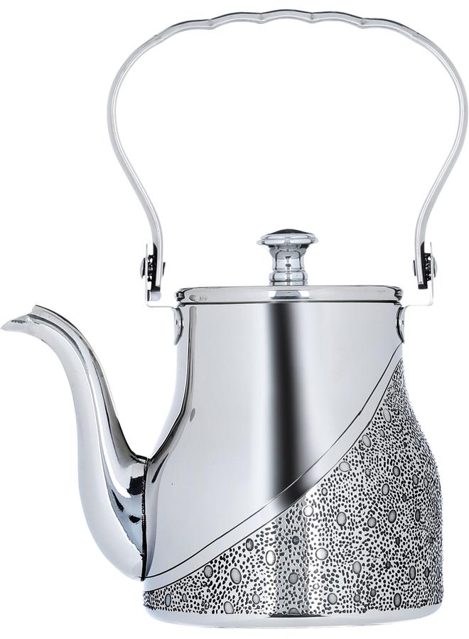 السيف  إبريق فولاذي سعة 1.2 لتر منقوش باللون الفضي - Image 1