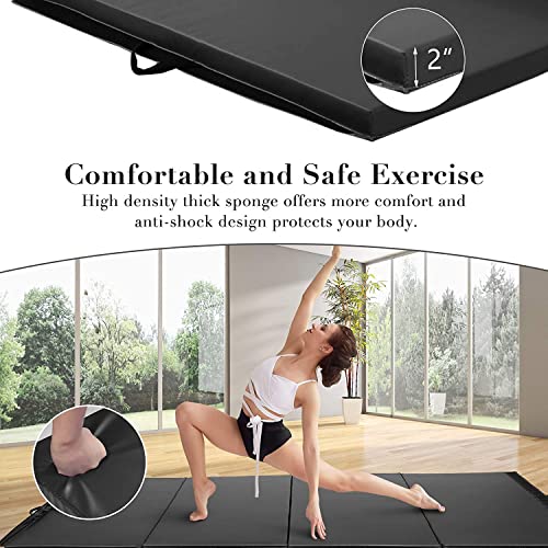 IRIS 4'x8' Folding Gymnastics Tumbling Mat – 4-Panel Exercise Mat with Carry Handle for Yoga, Stretching, Aerobics & Home Workouts - Image 5
