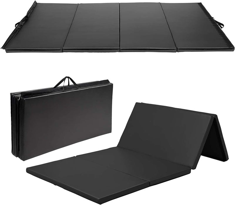 IRIS 4'x8' Folding Gymnastics Tumbling Mat – 4-Panel Exercise Mat with Carry Handle for Yoga, Stretching, Aerobics & Home Workouts - Image 4