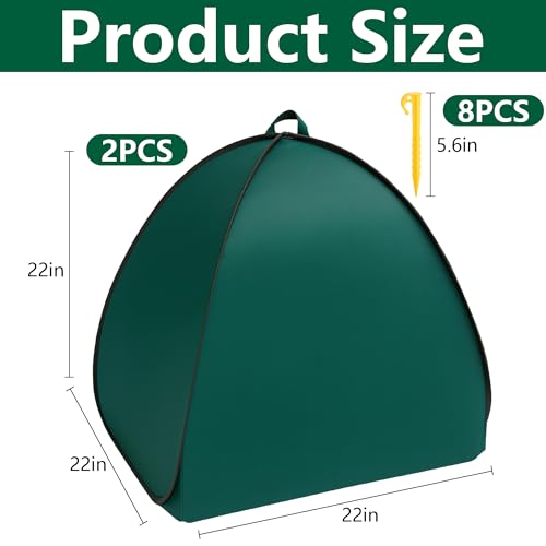 DECOHS 2 Pcs Pop Up Shrub Covers Frost Protection Tent, 22" x 22" x 22" Winter Plant Cover Freeze Protection, Warm Garden Plant Protector Tent for Protecting Outdoor Shrub Fruit Potted Plants from Snow & Ice - Image 2