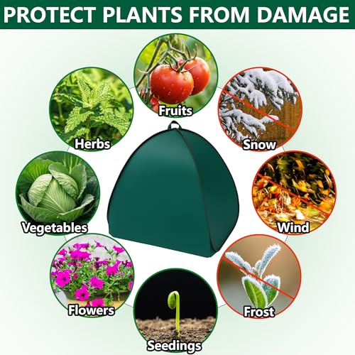 DECOHS 2 Pcs Pop Up Shrub Covers Frost Protection Tent, 22" x 22" x 22" Winter Plant Cover Freeze Protection, Warm Garden Plant Protector Tent for Protecting Outdoor Shrub Fruit Potted Plants from Snow & Ice - Image 4