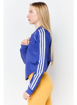adidas Originals Women Sportswear Fit Long Sleeves Outdoor Detachable Track Jacket, Blue  - Image 3