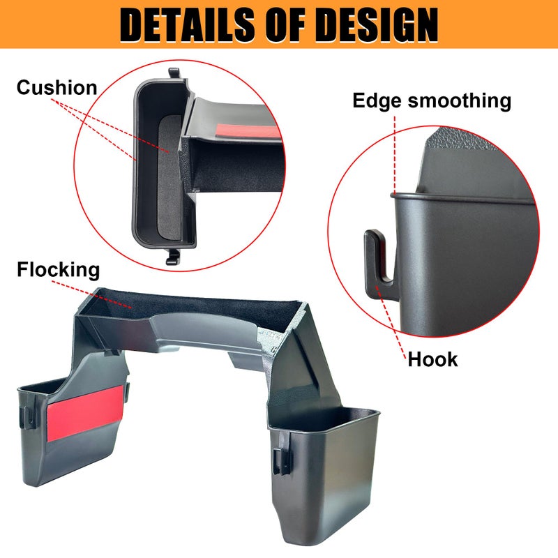 JVMA Center Console Organizer Gear Shift Tray for Jeep Gladiator Accessories and Jeep Wrangler JL JLU 2026 2025 2024-2018 Rubicon Sahara 4xe Storage Box Hook (US Patent) Interior - Image 5