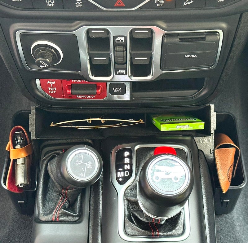 JVMA Center Console Organizer Gear Shift Tray for Jeep Gladiator Accessories and Jeep Wrangler JL JLU 2026 2025 2024-2018 Rubicon Sahara 4xe Storage Box Hook (US Patent) Interior - Image 4