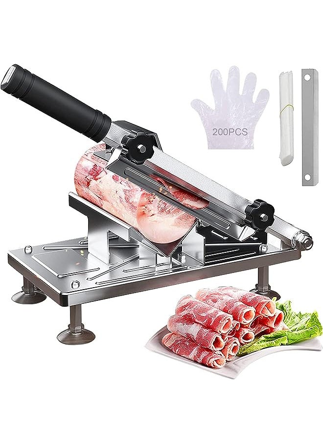 vesus Frozen Meat Slicer, Stainless Steel Meat Cutter Beef Lamb Roll Food Slicer Adjustable Thickness Slicer for Home Meat, Bread Cooking Hot Pot Meat Slicer  - Image 1