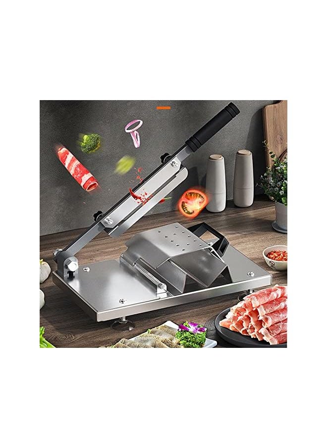 vesus Frozen Meat Slicer, Stainless Steel Meat Cutter Beef Lamb Roll Food Slicer Adjustable Thickness Slicer for Home Meat, Bread Cooking Hot Pot Meat Slicer  - Image 3