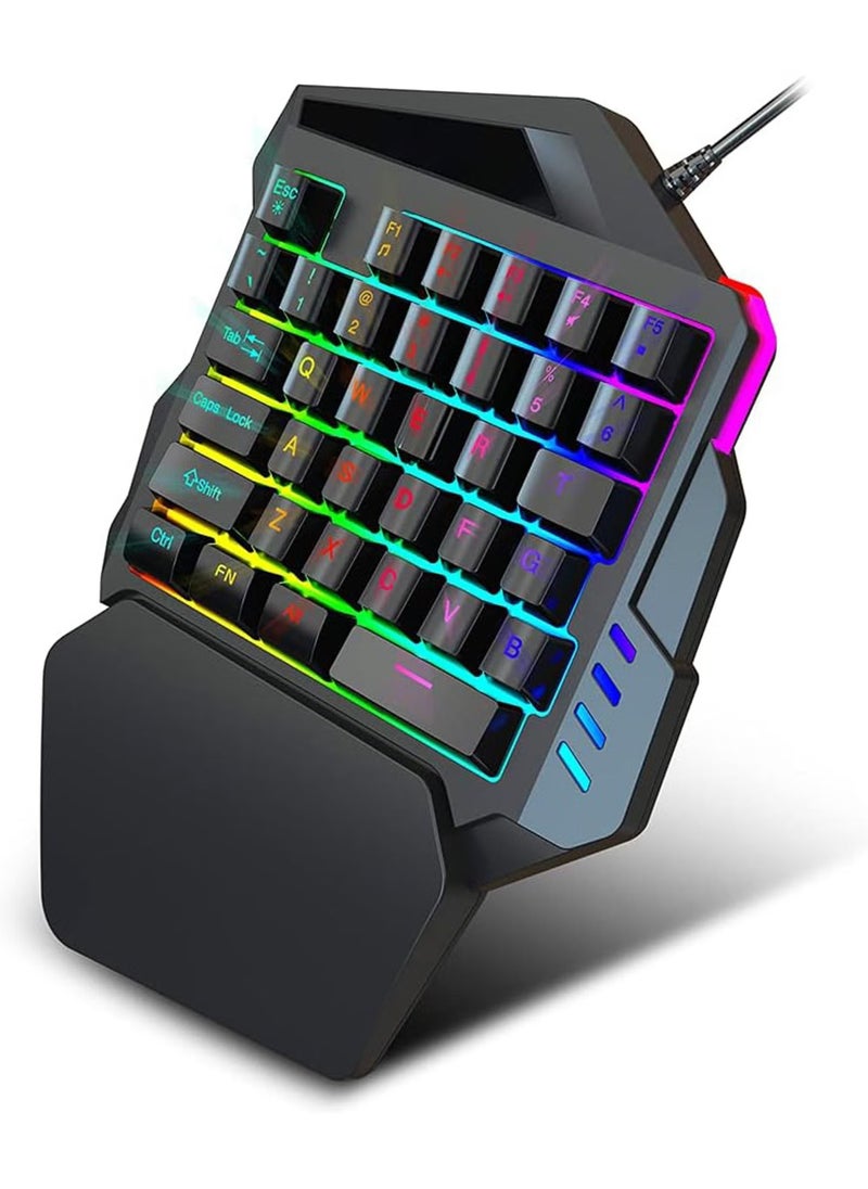 Arabian Gear - 4 In 1 Mobile gaming Combo pack Including Keyboard And Mouse Wired RGB Gaming Mouse 35 Keys Single-Hand Gaming Keyboard P8 Portable Android Keyboard Mouse Converter Combo Mobile Gaming - Image 1