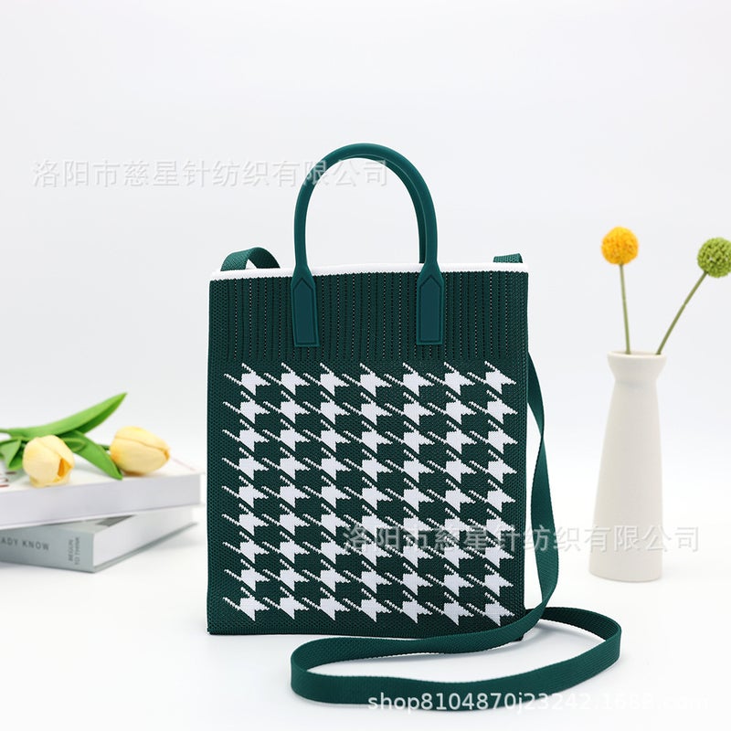 2025 Large Handheld Shoulder Tote Bag Crossbody Knitted Bag Casual Fashion Small Fresh Cute Mobile Phone Bag - Image 3
