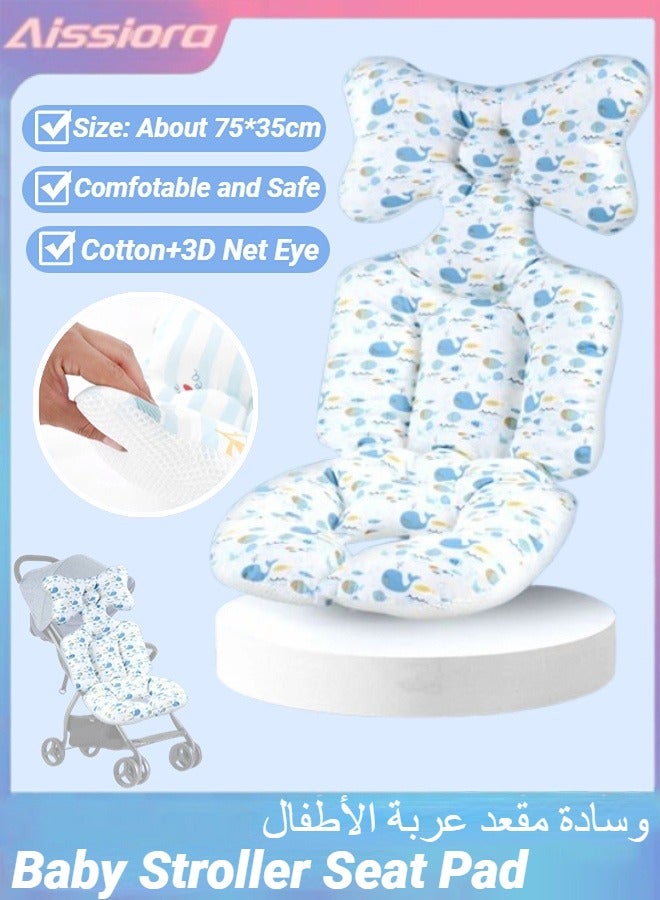 Aissiora Baby Stroller Cushion 3D Air Mesh Breathable Car Seat Pad for Infant Soft Cotton Universal Baby Stroller Cushion Liner for Stroller Reversible Newborn Cushion  - Image 1