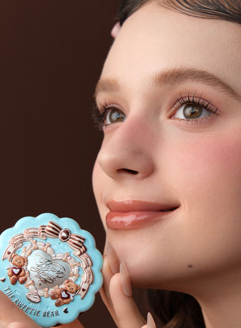 فلاور نوز سويتي بير بلَش ساتان حريري 05 بير بيسكويت – بني بفول أحمر بتوهج دافئ طبيعي - Image 2