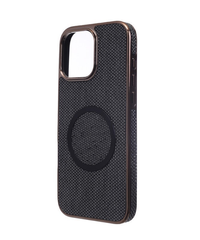 جراب هاتف مغناطيسي لامع من السيليكون الصلب C.F.S لهاتف Apple iPhone 16 Pro Max - أسود - Image 3