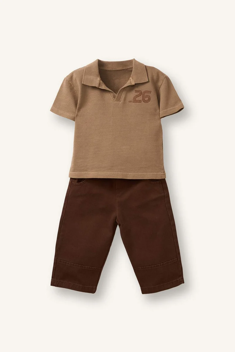 DeFacto Baby Boy Gabardine 2 Piece Set