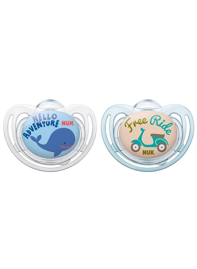NUK Pacifiers | 2-Pack Soothers | Heart  Nipple | BPA-Free Silicone Pacifiers  |  Sleep Anti-Flatulence  |  Baby Teething Toy - Image 1