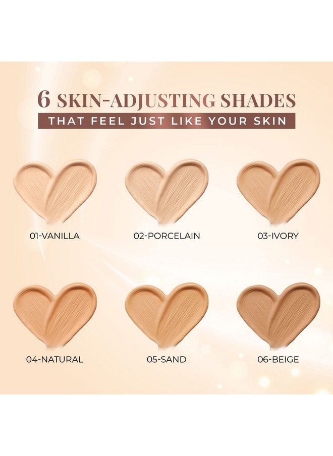 Just Herbs Serum Foundation For Face Makeup With Spf30+ Dewy Finish Full Coverage Waterproof Sweatproof Foundation For All Skin Types (Natural)  - Image 5