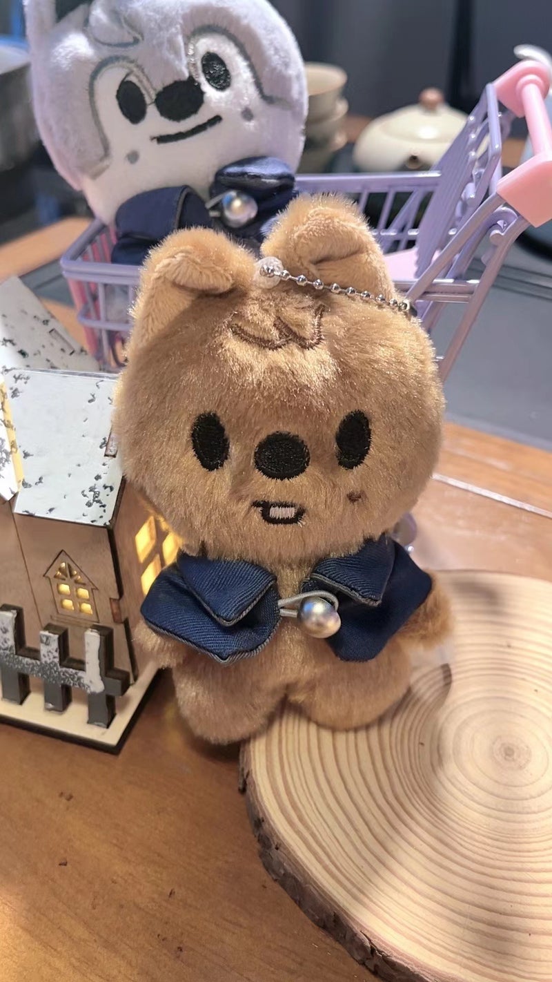 in stock SKZ Street Children Key Doll Han Zhi City Magic School Doll Clothes Keychain Small Doll Brown Bear Skirt Keychain