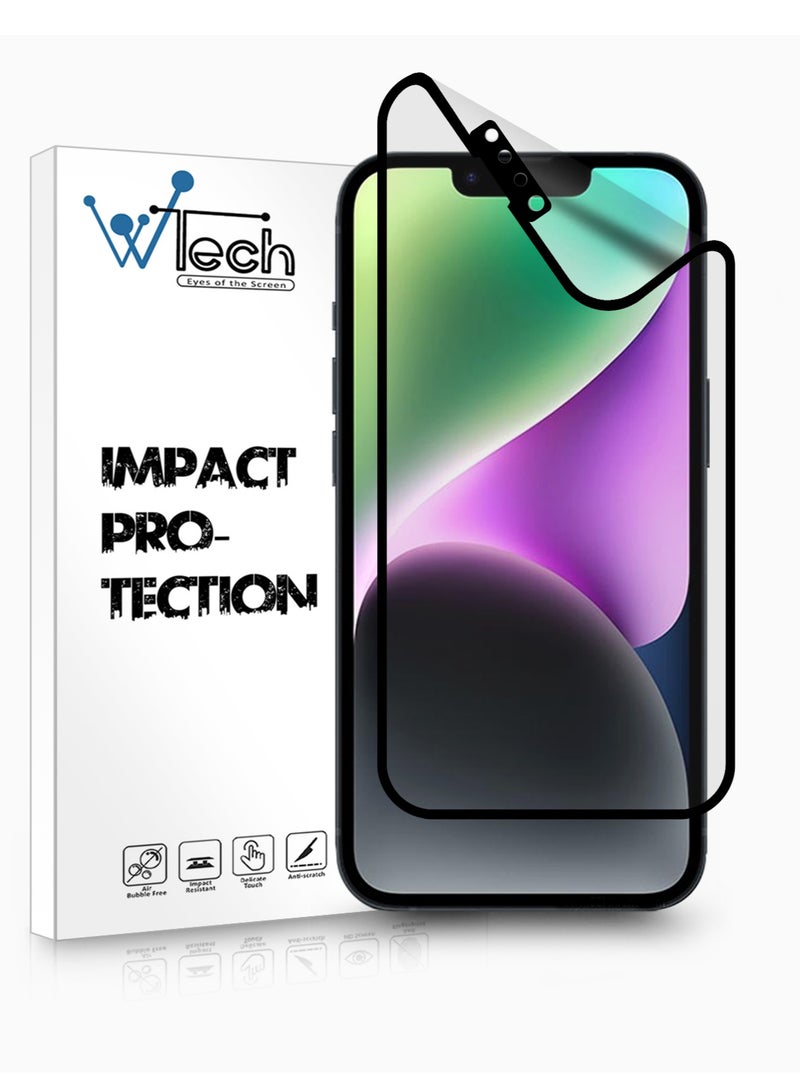 Wtech Apple iPhone 14 9D Matte Ceramic Full Coverage Screen Protector (MSCNMN) - Clear/Black - Image 1