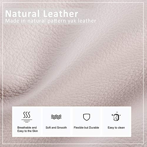 befen Genuine Leather Crossbody Purse Cell Phone Wallet, Women Small Leather Crossbody Bag for Women - Fit iPhone 15 Pro Max (Light Beige Pink) - Image 3