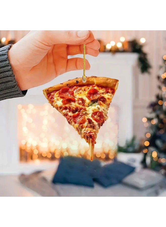 Plane 2d Acrylic Food Pizza Pendant Christmas Tree Decoration Bag Car Pendant