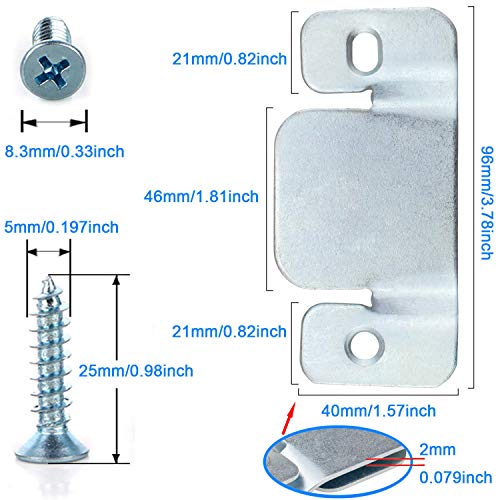 Cerpourt Metal Sectional Couch Connectors Furniture Interlocking,Sectional Sofa Fastener Software Bracket with Screws for Loveseat, Recliner, Chair or Chaise Lounge (4 Pcs) - Image 2