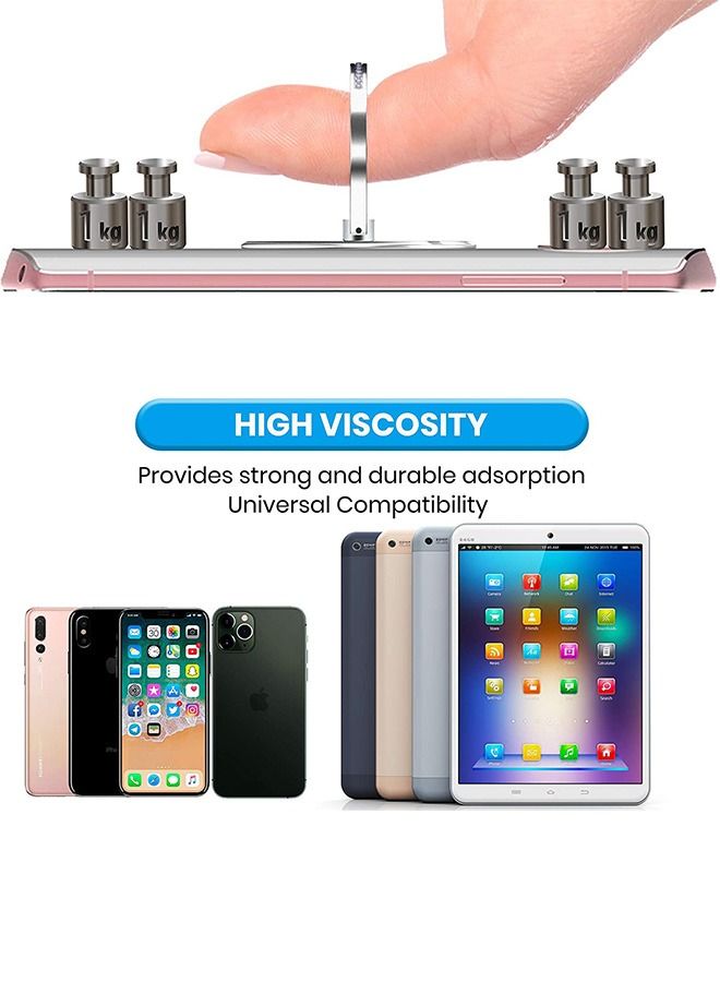 حامل حلقة دائرية شفافة من حجر الراين للهاتف الخلوي ، حلقة قبضة إصبع تدور 360 درجة عالمية ، وحزام مثقاب بحزام إصبع الهاتف الشفاف ، وحامل حلقة هاتف شفاف (ذهبي) - Image 4