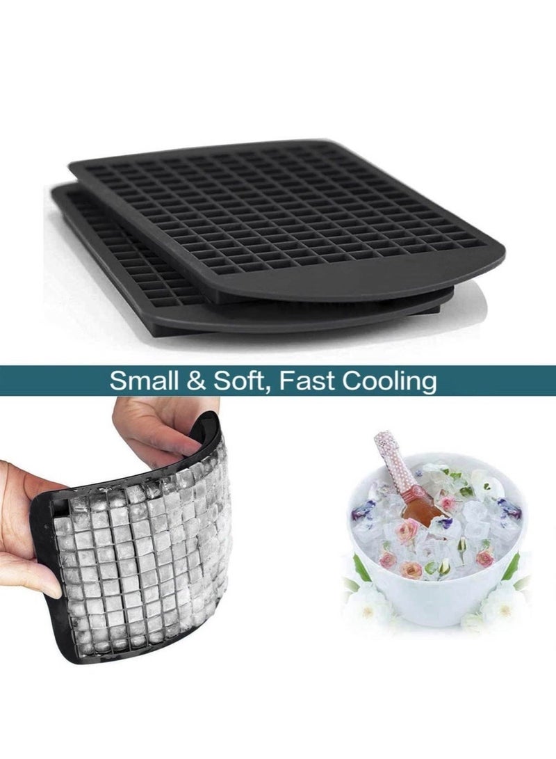 كلين ويف صينية مكعبات ثلج سيليكون صغيرة – قالب ثلج مسحوق سهل الفك مكون من 160 شبكة | ماكينة صنع ثلج مرنة ومناسبة للطعام وقابلة للتكديس لتخزين الكوكتيلات والقهوة والعصائر والفريزر - Image 5