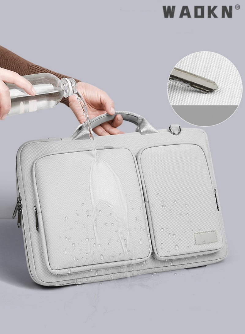 WAOKN 15.6 Inch Laptop Bag Lightweight Computer Bag Travel Business Briefcase Water Resistance Shoulder Messenger Bag Business Briefcase College 14-15.6 Inch Laptop Carrier for Men and Women Work Office - Image 2