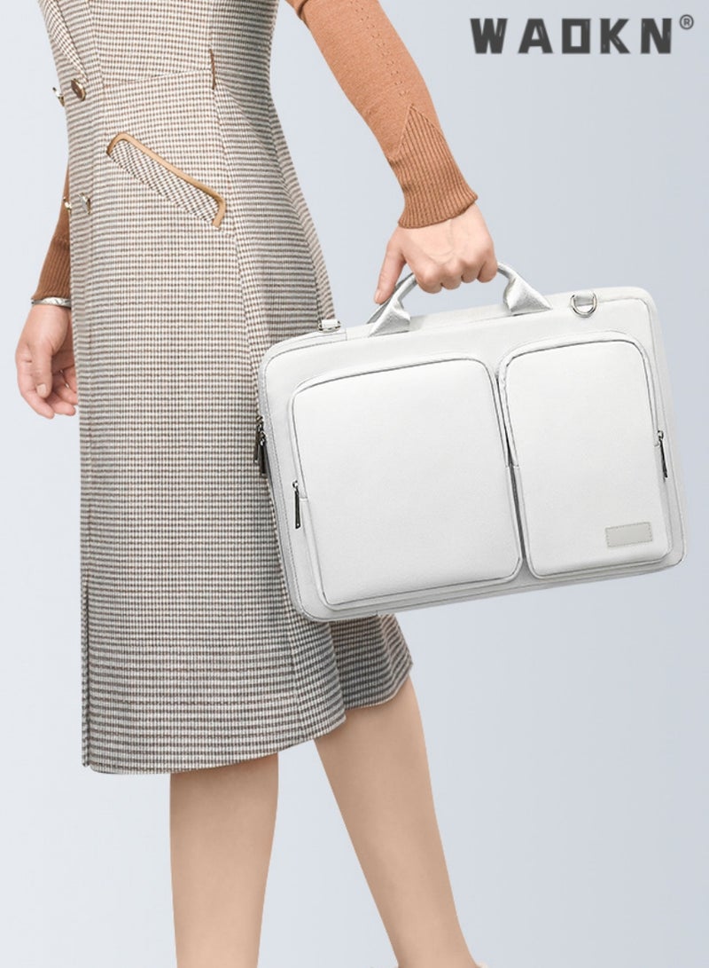 WAOKN 15.6 Inch Laptop Bag Lightweight Computer Bag Travel Business Briefcase Water Resistance Shoulder Messenger Bag Business Briefcase College 14-15.6 Inch Laptop Carrier for Men and Women Work Office - Image 3