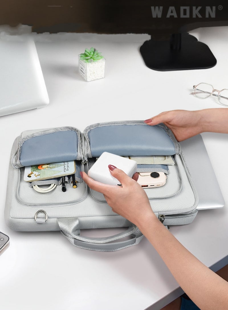 WAOKN 15.6 Inch Laptop Bag Lightweight Computer Bag Travel Business Briefcase Water Resistance Shoulder Messenger Bag Business Briefcase College 14-15.6 Inch Laptop Carrier for Men and Women Work Office - Image 4