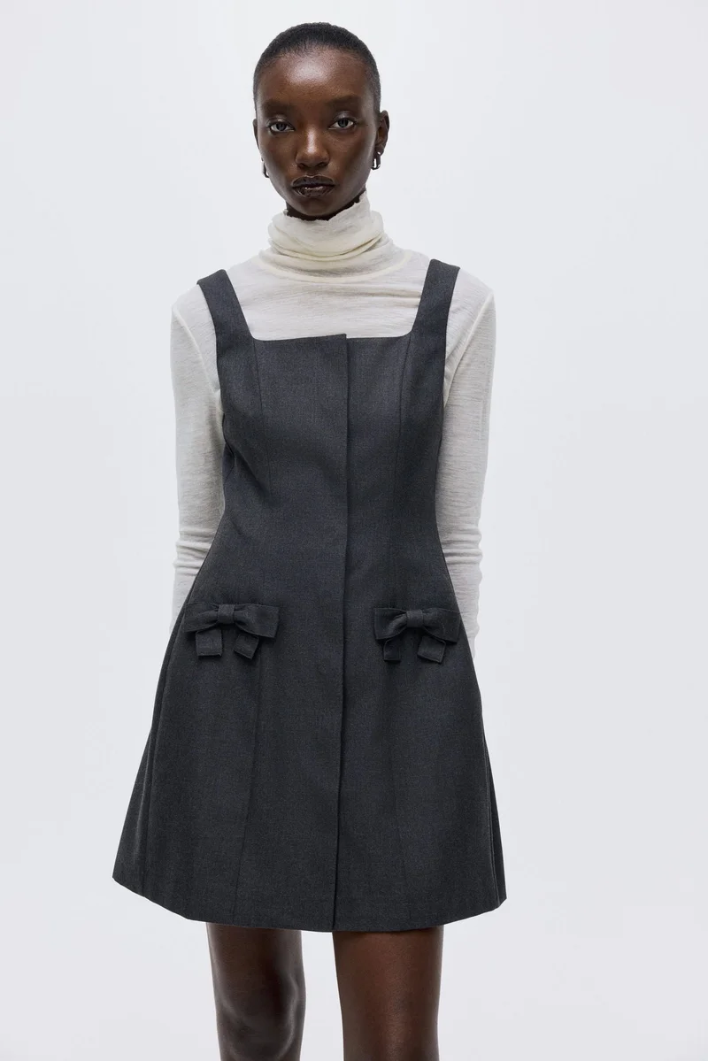 H&M Bow-detail twill dress