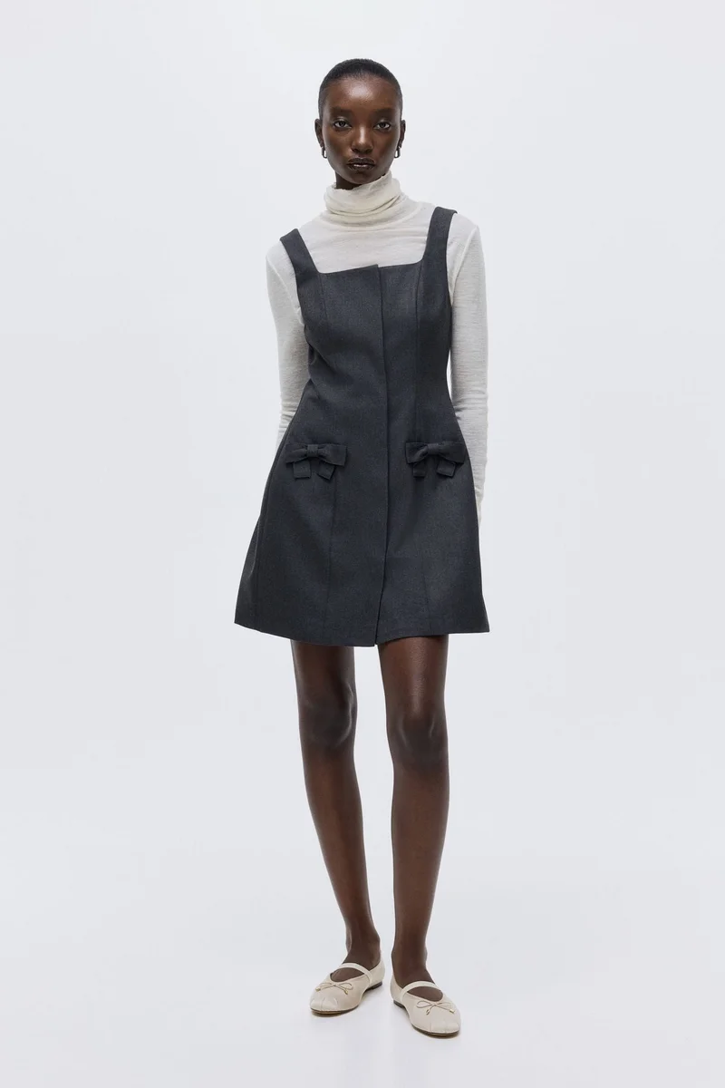 H&M Bow-detail twill dress