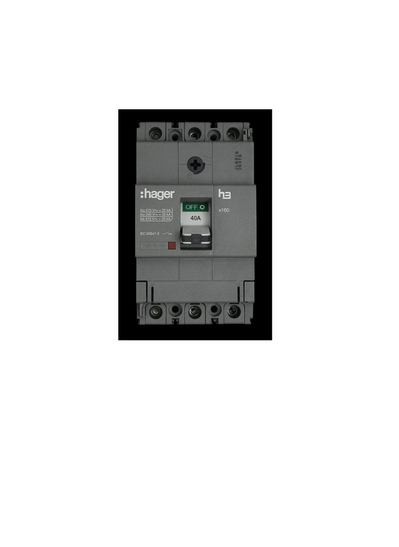 HAGER Moulded Case Circuit Breaker 40A TP (MCCB) 25KA HHA040Z (x160-H3) - pzsku/Z62B84685CEF5EA49DA8EZ/45/_/1668766885/7a59387a-cd44-4452-a7bf-ffe9e68ee0a0