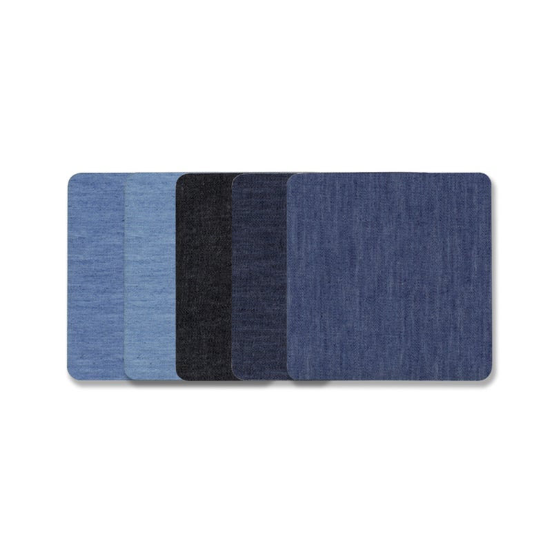 Premium Quality Denim Iron on Jean Patches No-Sew Shades of Blue Black 25 Pieces Assorted Cotton Jeans Repair Kit - Image 1