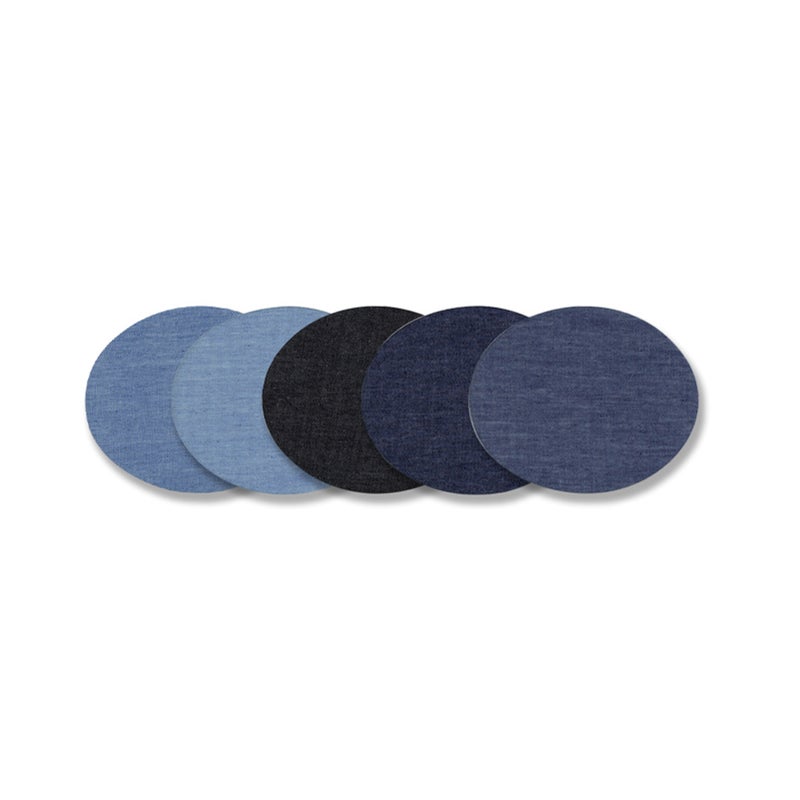 Premium Quality Denim Iron on Jean Patches No-Sew Shades of Blue Black 25 Pieces Assorted Cotton Jeans Repair Kit - Image 4