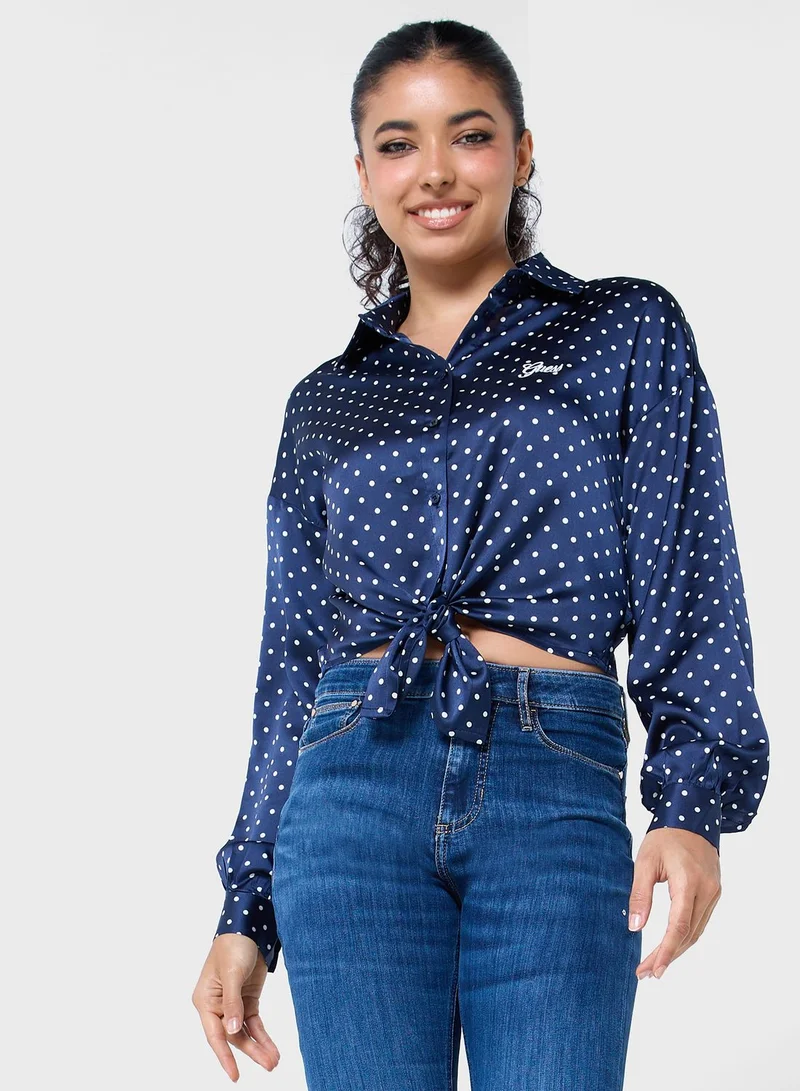 GUESS Polka Dot Button Down Shirt